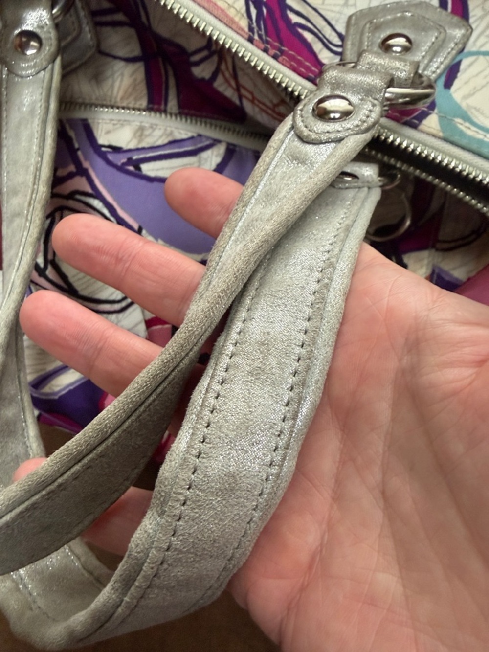 Coach Multicolor Poppy Canvas Tote - Pink, Purple & Teal Accents /great price - Picture 10 of 16